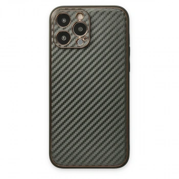 İphone 13 Pro Max Kılıf Coco Karbon Silikon - Füme