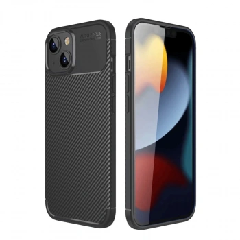 İphone 14 Kılıf Auto Focus Karbon Kapak - Siyah