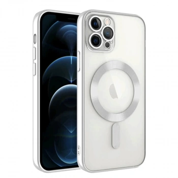 İphone 14 Pro Max Kılıf Kross Magneticsafe Kapak - Gümüş