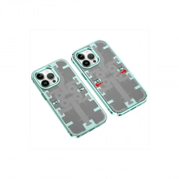 İphone 14 Pro Max Kılıf Mekanik Bumper Kapak - Yeşil