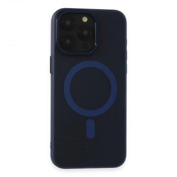 İphone 15 Pro Kılıf Lodos Magneticsafe Mat Kapak - Mavi