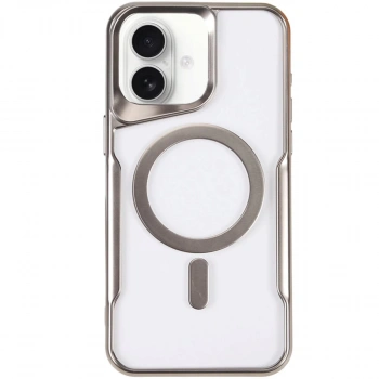 İphone 16 Kılıf Boyi Magsafe Silikon Kapak - Gümüş