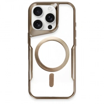 İphone 16 Pro Kılıf Boyi Magsafe Silikon Kapak - Kahverengi