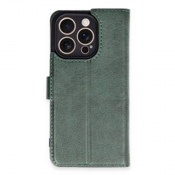 İphone 16 Pro Kılıf Trend S Plus Kapaklı Kılıf - Yeşil