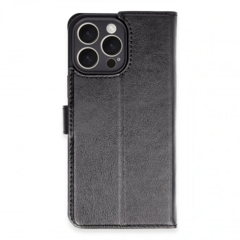 İphone 16 Pro Max Kılıf Trend S Plus Kapaklı Kılıf - Siyah