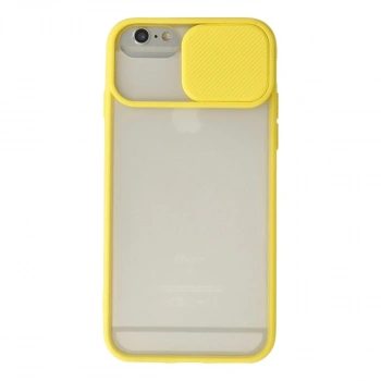 İphone 6 Kılıf Palm Buzlu Kamera Sürgülü Silikon - Sarı