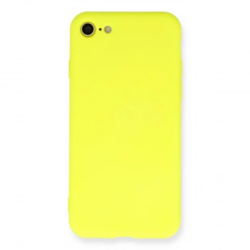 İphone 7 Kılıf Nano İçi Kadife Silikon - Sarı