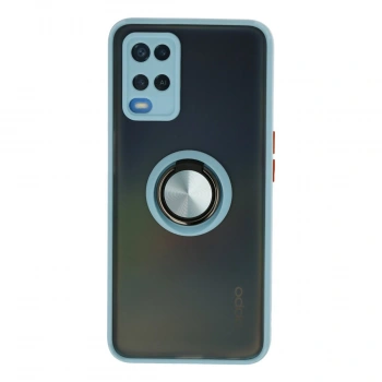 Oppo A54 4g Kılıf Montreal Yüzüklü Silikon Kapak - Buz Mavi