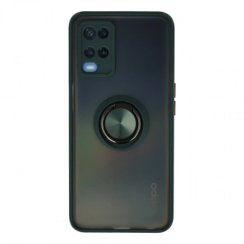 Oppo A54 4g Kılıf Montreal Yüzüklü Silikon Kapak - Yeşil