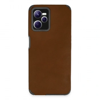 Realme C35 Kılıf Loop Deri Silikon - Kahverengi