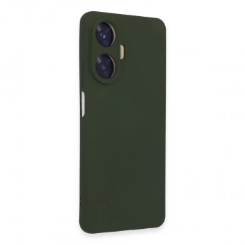 Realme C55 Kılıf Nano İçi Kadife Silikon - Koyu Yeşil