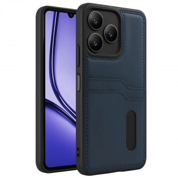 Realme Note 50 4g Kılıf Sara Kartvizitli Deri Kılıf - Lacivert