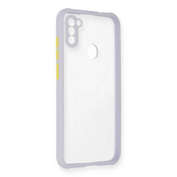 Samsung Galaxy A11 Kılıf Miami Şeffaf Silikon - Lila