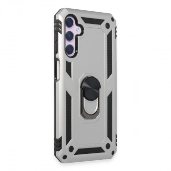 Samsung Galaxy A14 4g Kılıf Sofya Yüzüklü Silikon Kapak - Gümüş