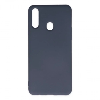 Samsung Galaxy A20s Kılıf Nano İçi Kadife Silikon - Gri