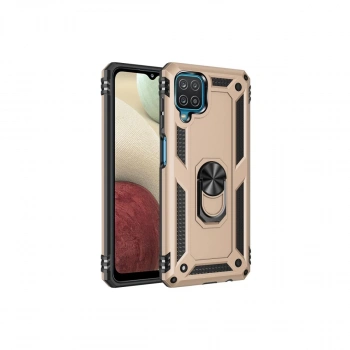 Samsung Galaxy A22 Kılıf Sofya Yüzüklü Silikon Kapak - Gold