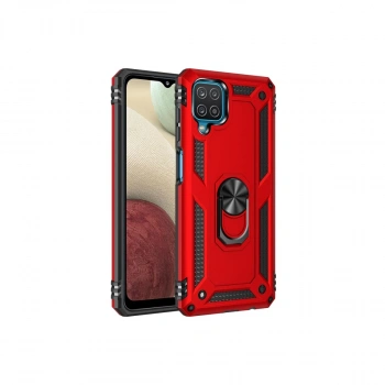 Samsung Galaxy A22 Kılıf Sofya Yüzüklü Silikon Kapak - Kırmızı