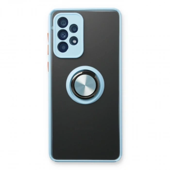 Samsung Galaxy A73 5g Kılıf Montreal Yüzüklü Silikon Kapak - Buz Mavi