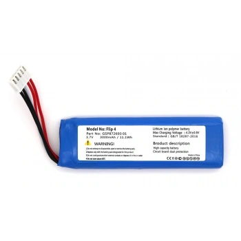 Sertec Jbl Flip 4 Uyumlu 3.7v 3000 Mah Soketli Batarya
