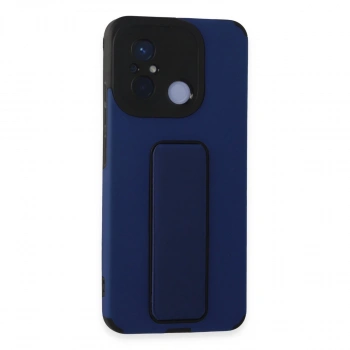 Xiaomi Redmi 12c Kılıf Mega Standlı Silikon - Mavi