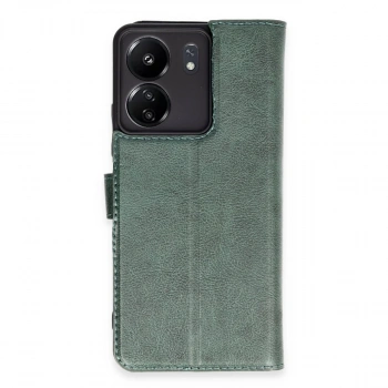 Xiaomi Redmi 13c Kılıf Trend S Plus Kapaklı Kılıf - Yeşil
