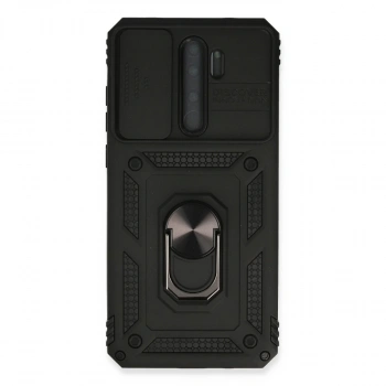 Xiaomi Redmi Note 8 Pro Kılıf Pars Lens Yüzüklü Silikon - Siyah