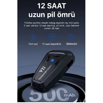 Y11 Bluetooth Kulaklık Mikrofonlu Motosiklet Kulaklığı İntercom Bt 5.3