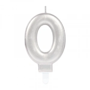 0 Rakam Mum Gümüş Renk
