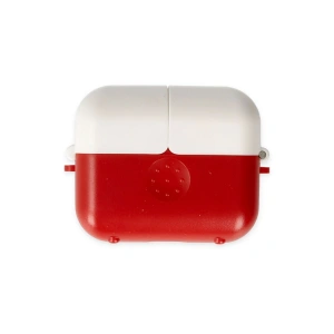 Airpods 3 (3.nesil) Basmalı Kılıf - Kırmızı-beyaz