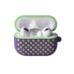 Airpods Pro 2 (2.nesil) Spor Delikli Kılıf - Lila-yeşil
