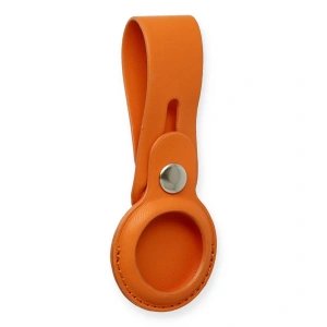 Airtag Askılı Deri Kılıf - Turuncu