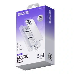 Apple İphone 15 Pro Max Bilvis 5in1 3d Magic Cam Ekran Koruyucu - Siyah