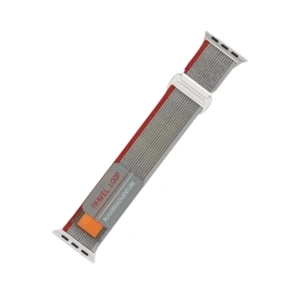 Apple Watch 42mm Alice Kumaş Kordon - Gri-kırmızı