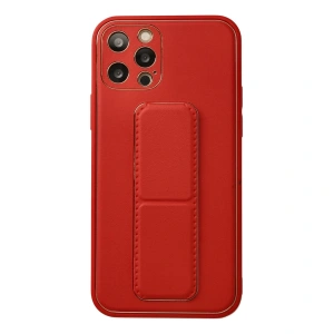 İphone 12 Pro Kılıf Coco Deri Standlı Kapak - Kırmızı