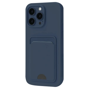 İphone 16 Pro Kılıf Kelvin Kartvizitli Silikon - Lacivert