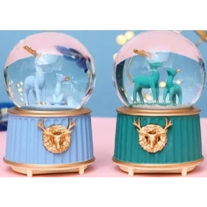 Mavi-yeşil Geyik Kar Küresi Küçük Boy