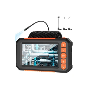 Monitörlü Çift Kameralı 10 Mt Sert Kablo Yılan Endoskop Kamera 8 Mm 4.3 Inc