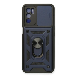 Oppo A16 Kılıf Pars Lens Yüzüklü Silikon - Lacivert