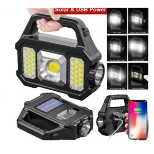P-880a Solar Powerbanklı Şarjlı Taşınabilir Güçlü Fener