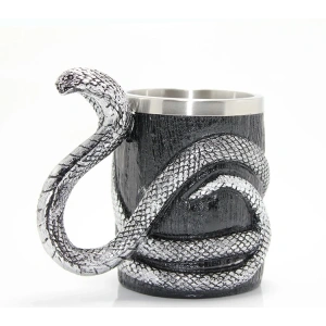 Paslanmaz Çelik Yılan Tasarımlı Kupa Bardak Alk1019