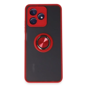 Realme C53 Kılıf Montreal Yüzüklü Silikon Kapak - Kırmızı