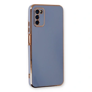 Samsung Galaxy A03s Kılıf Volet Silikon - Mavi