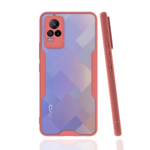 Vivo V21e Kılıf Platin Silikon - Pembe