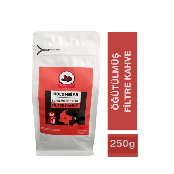 Kolombiya Filtre Kahve (Öğütülmüş Filtre Kahve) 250g