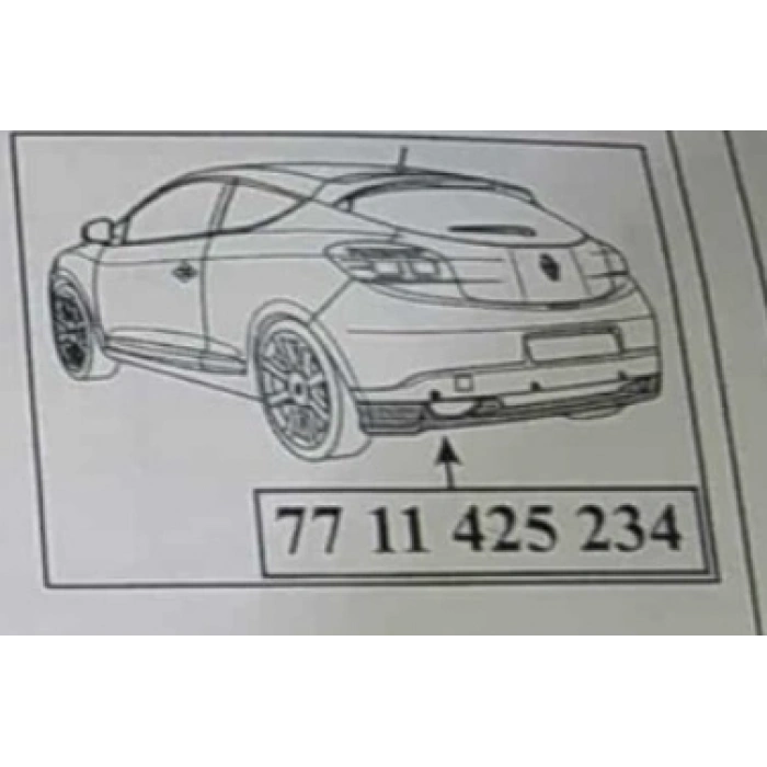 Arka Tampon Alt Spoiler Renault Megane 3 Coupe 7711425234 MAİS