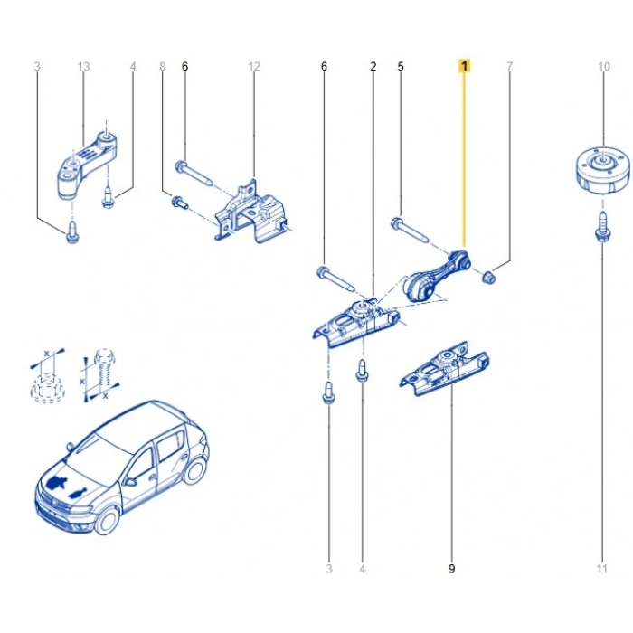 Motor Takozu Kulağı Alt - Arka Dokker Lodgy 112381035R İTHAL