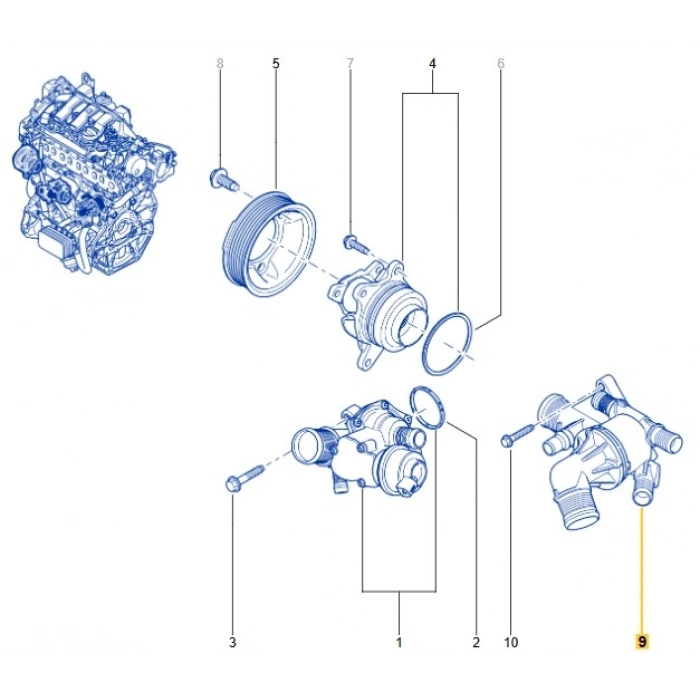 Termostat Renault Trafic 3 1.6 Dci R9M 110615482R MAİS