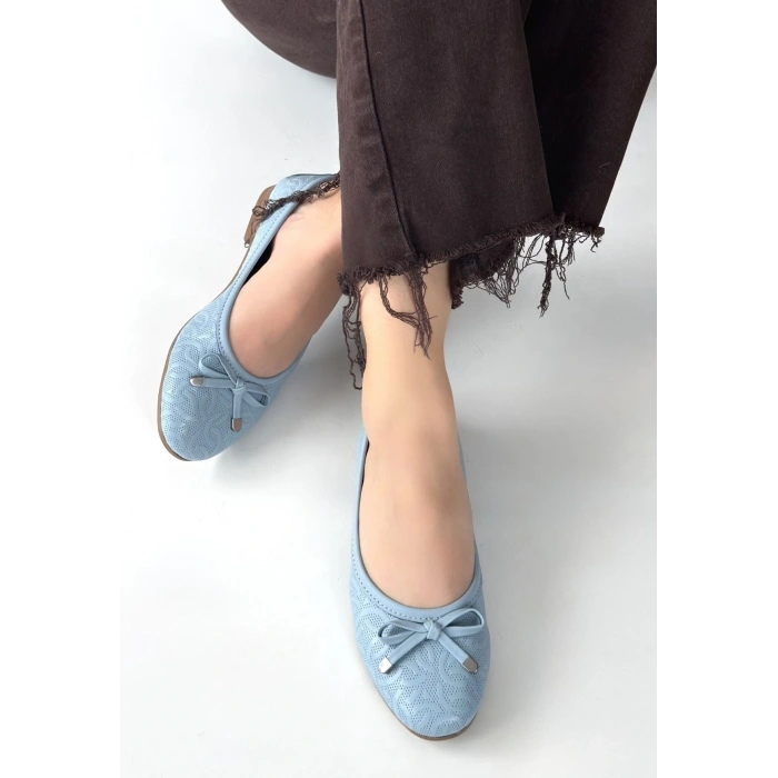 Jnues Mavi Deri Babet Ayakkabı