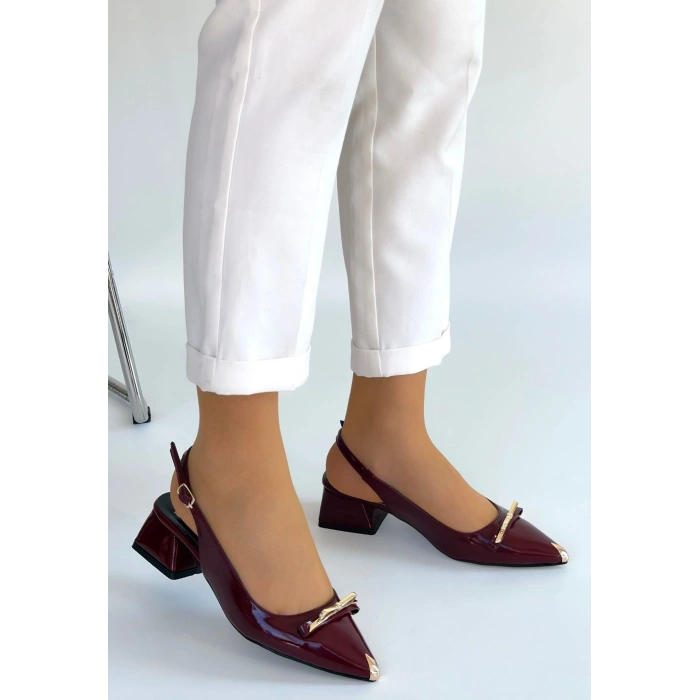 Ricy Bordo Rugan Topuklu Ayakkabı