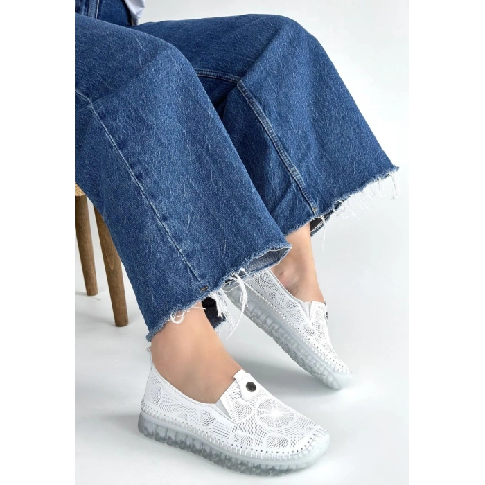 Rinna Beyaz Deri Spor Ayakkabı